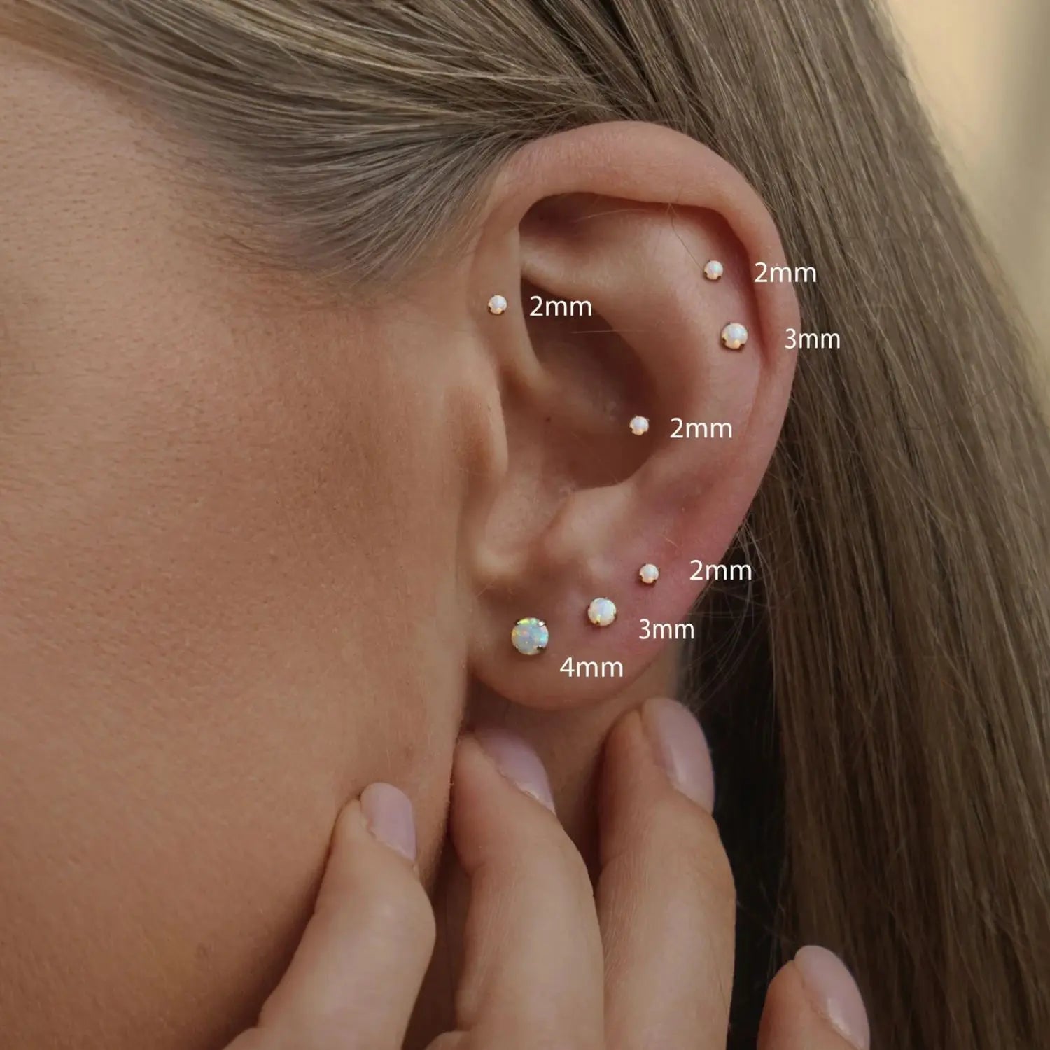 Titanium White Opal Piercing Stud
