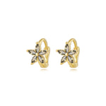 Ella Peridot Flower Huggie Earrings