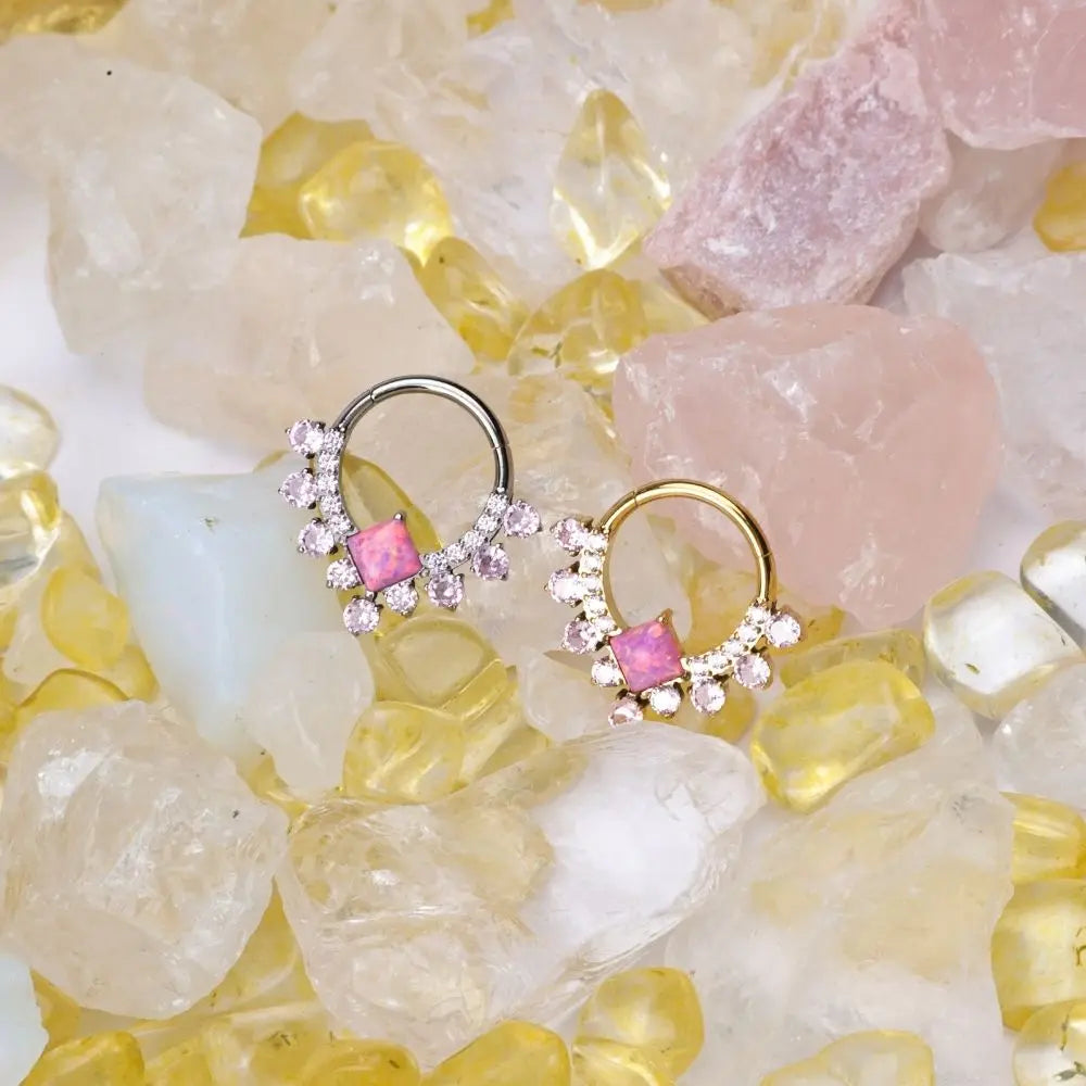 Titanium Persephone Princess Pink Opal Clicker