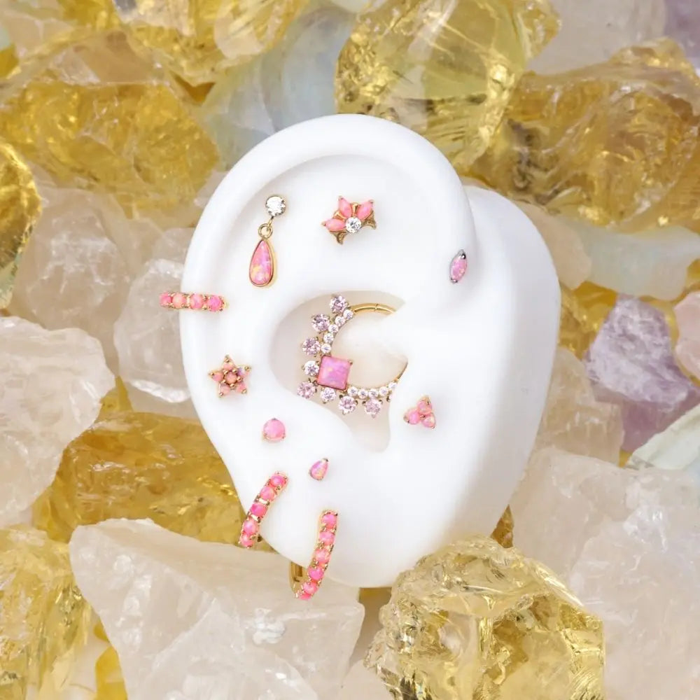 Titanium Persephone Princess Pink Opal Clicker
