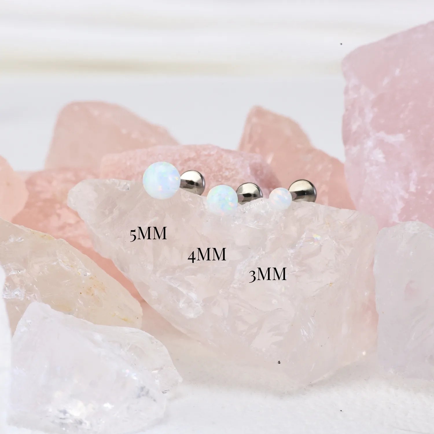 Titanium White Opal Flat Back Stud