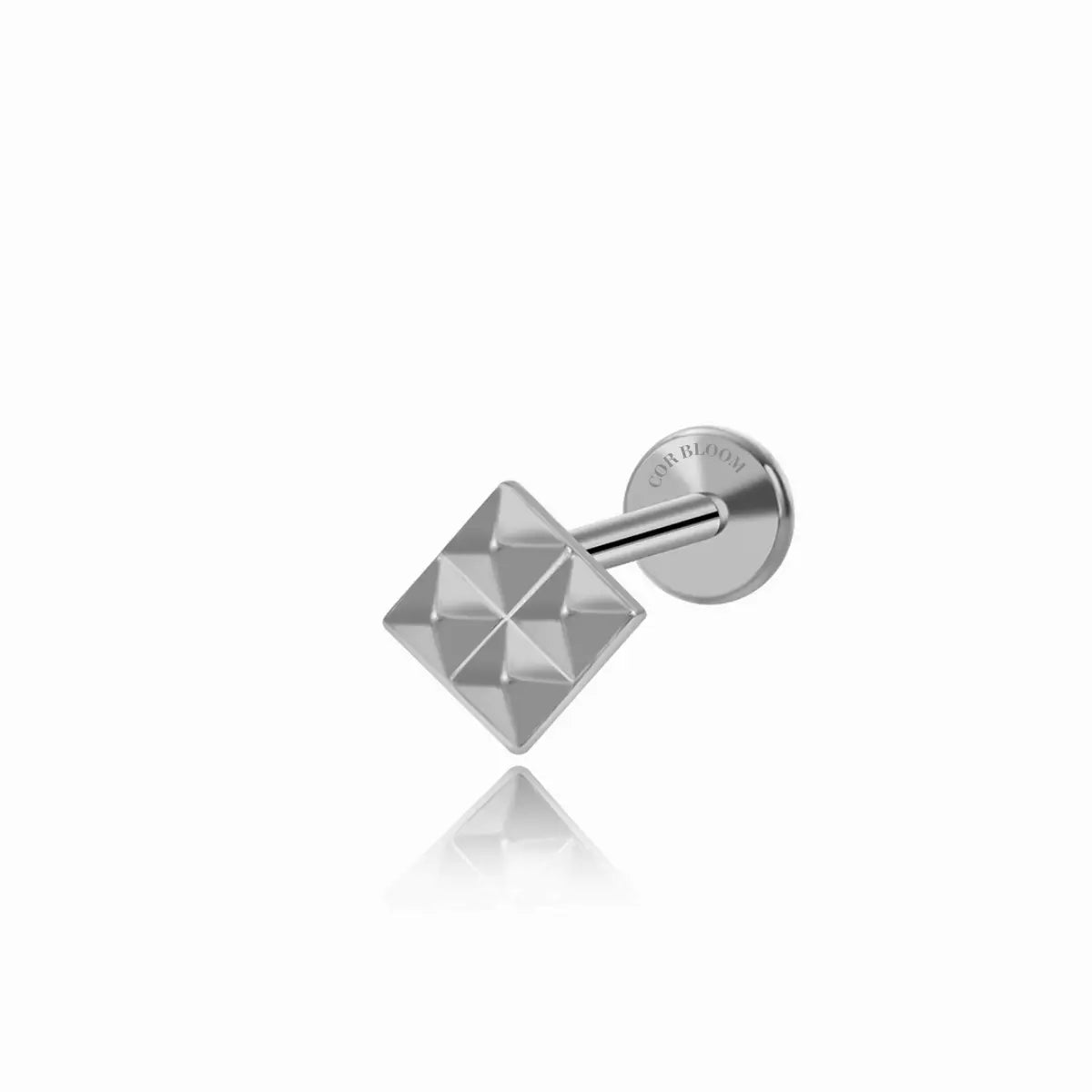 Titanium Geometric Square Flat Back Piercing Stud