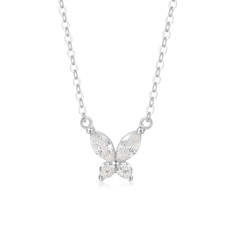 Simple Crystal Butterfly Necklace