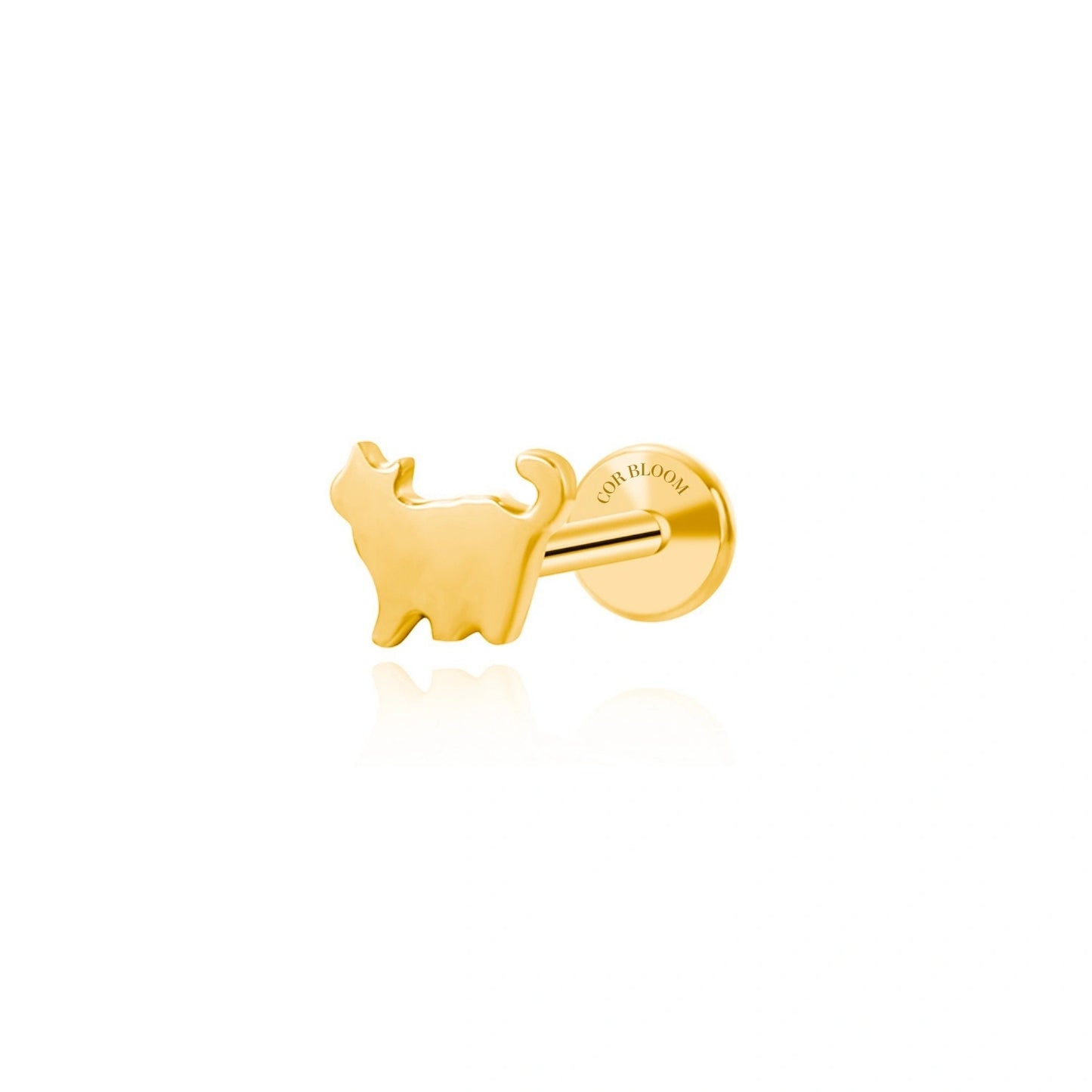 Titanium Mini Kitty Flat Back Stud