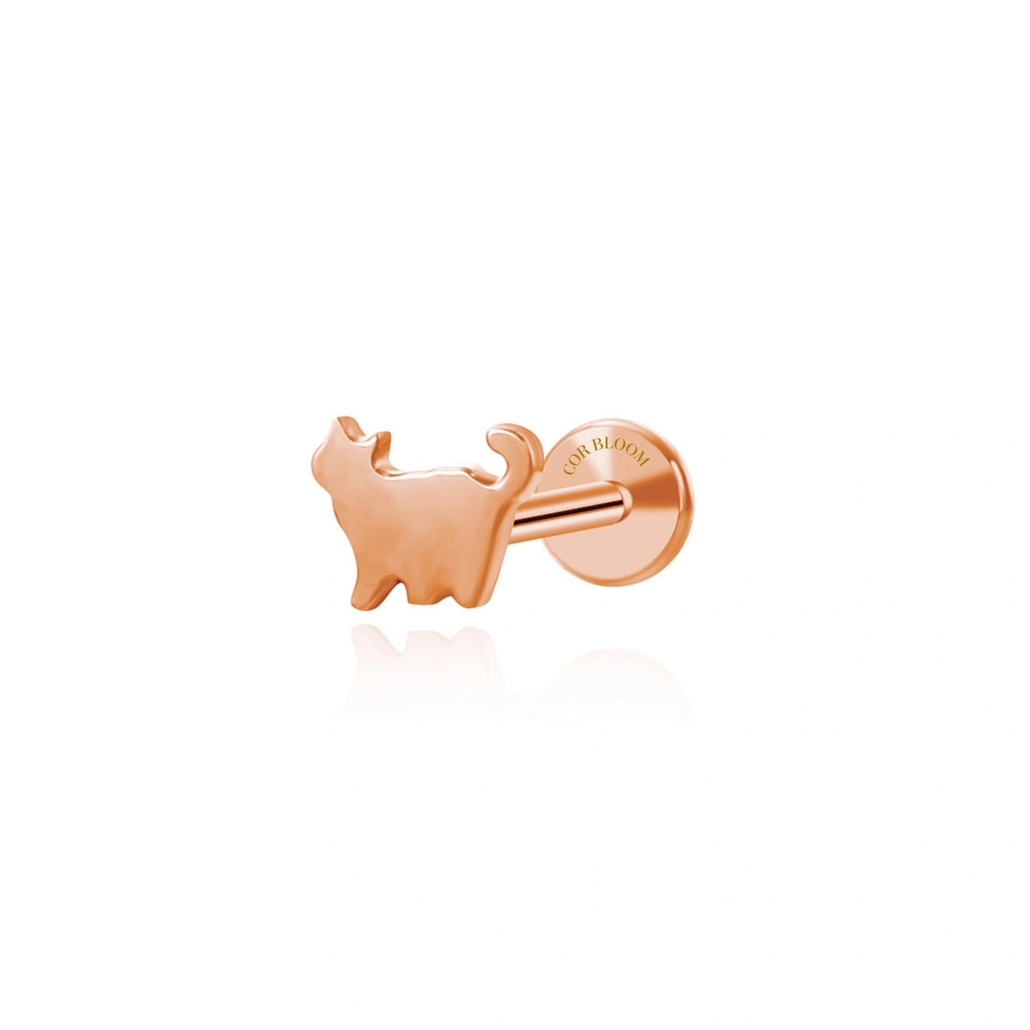 Titanium Mini Kitty Flat Back Stud