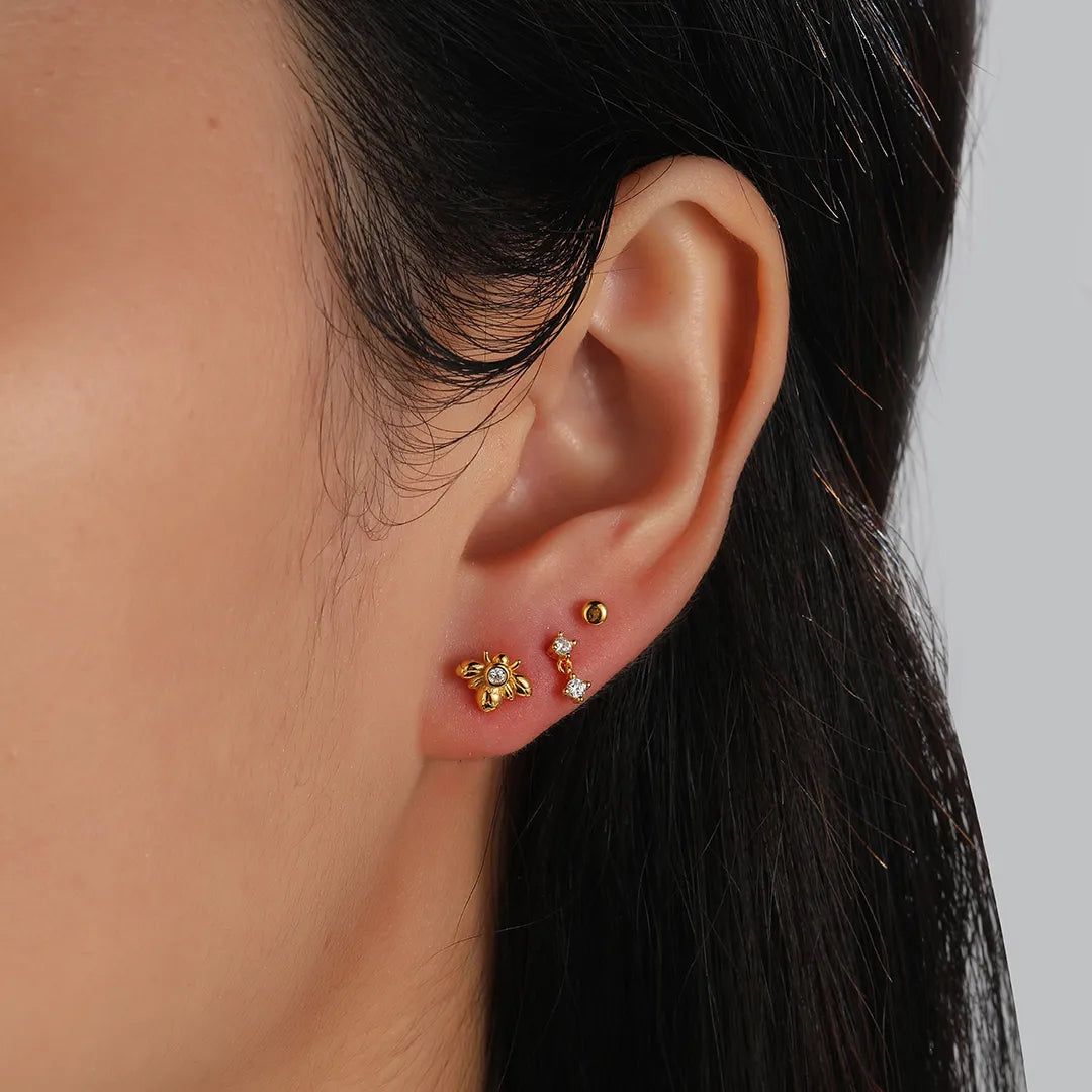 Mini Dangle Duo CZ Flat Back Stud
