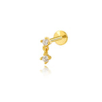 Mini Dangle Duo CZ Flat Back Stud