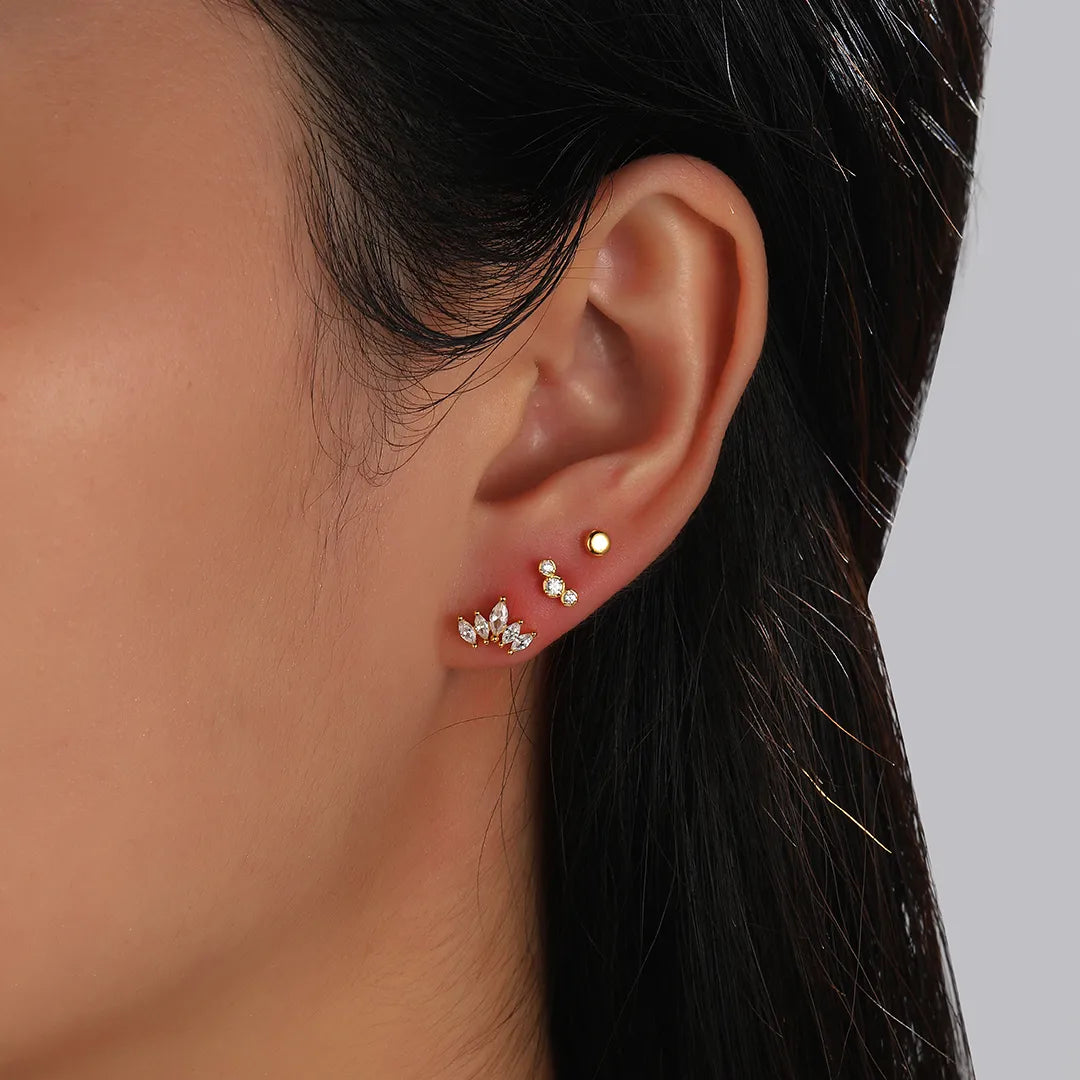 Mini Bling Trio Diamond Flat Back Stud
