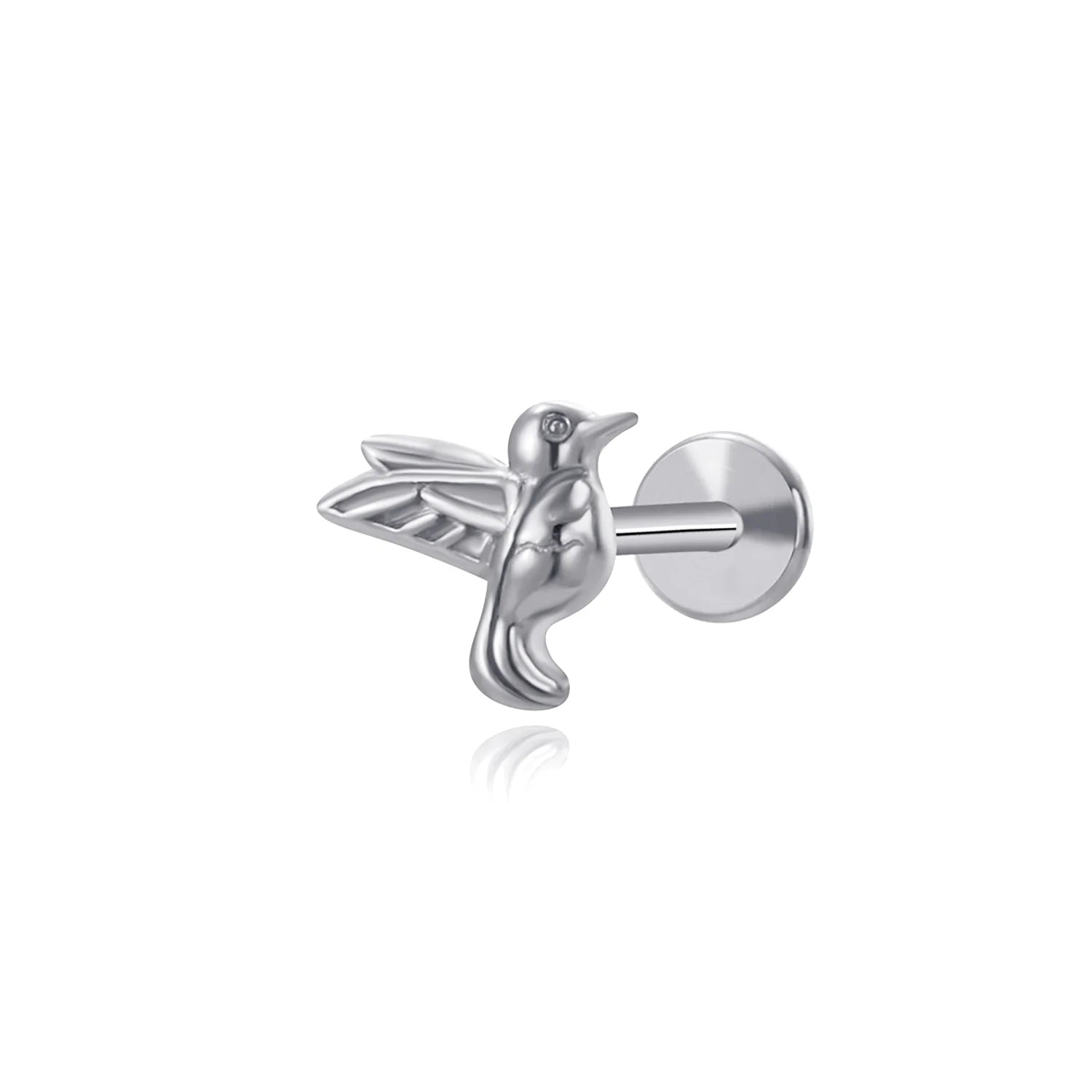 Titanium Mini Spring Bird Flat Back Stud