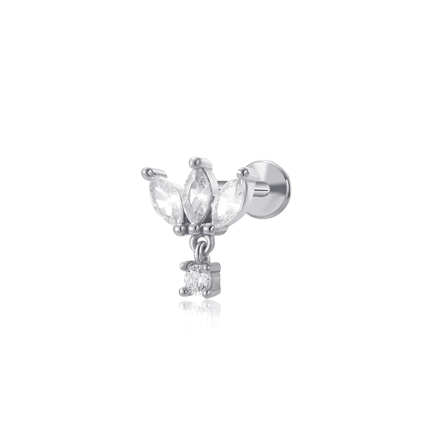 Dainty Marquise Dangle Flat Back Stud
