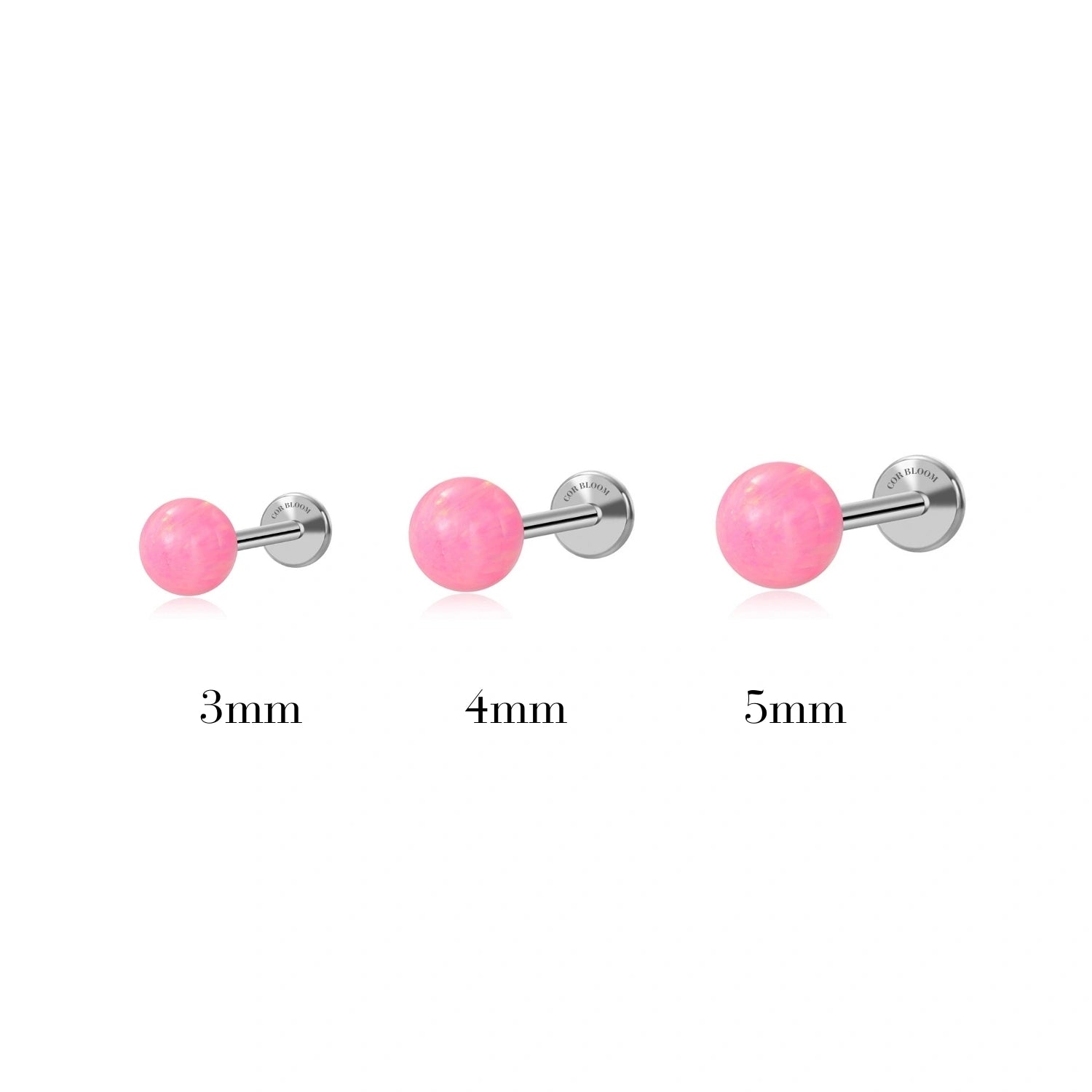 Titanium Keily Pink Opal Flat Back Piercing