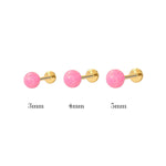 Titanium Keily Pink Opal Flat Back Piercing