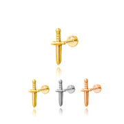 Titanium Calista Solid Sword Flat Back Stud