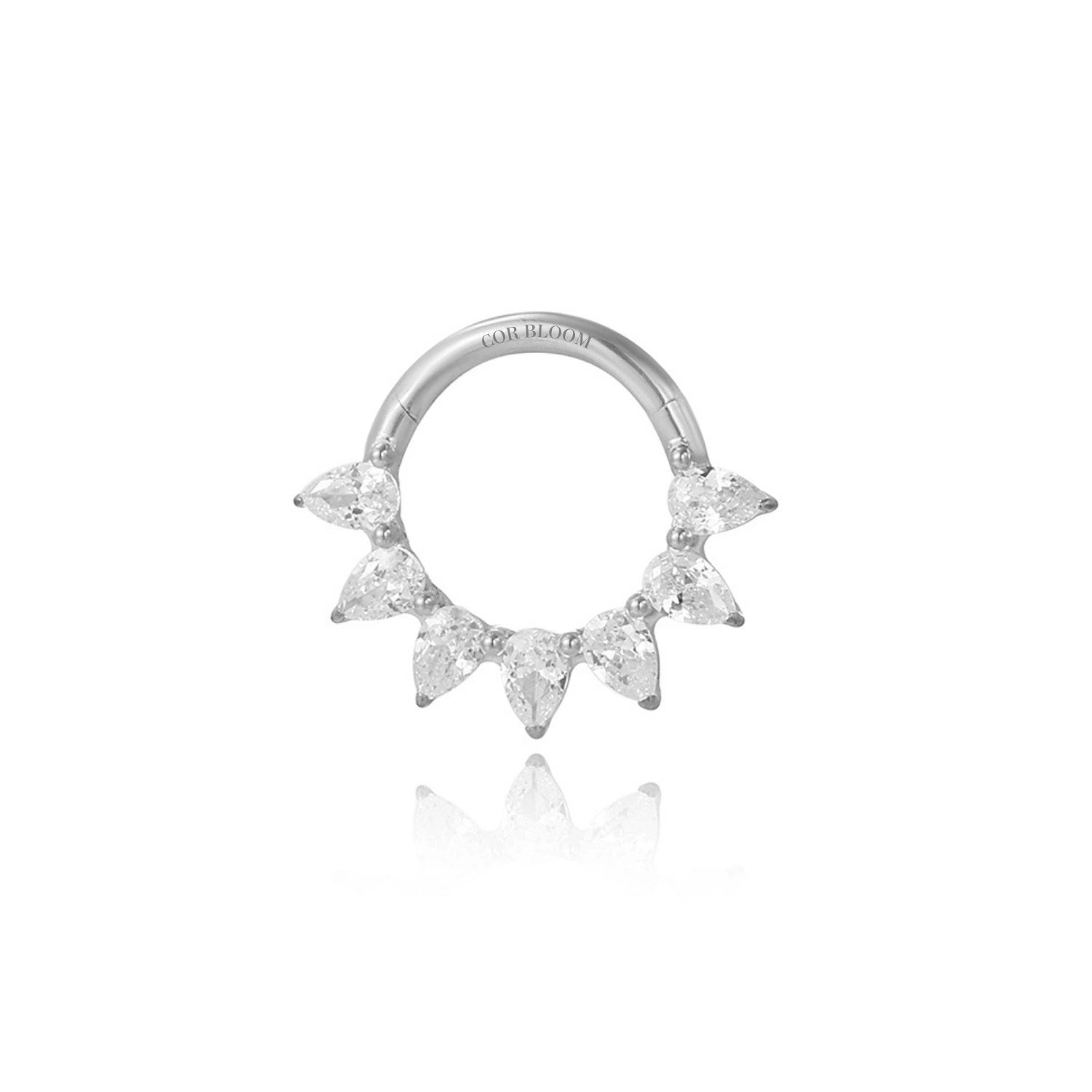 Titanium Diamond Icy Petals Septum Clicker | Daith Hoop