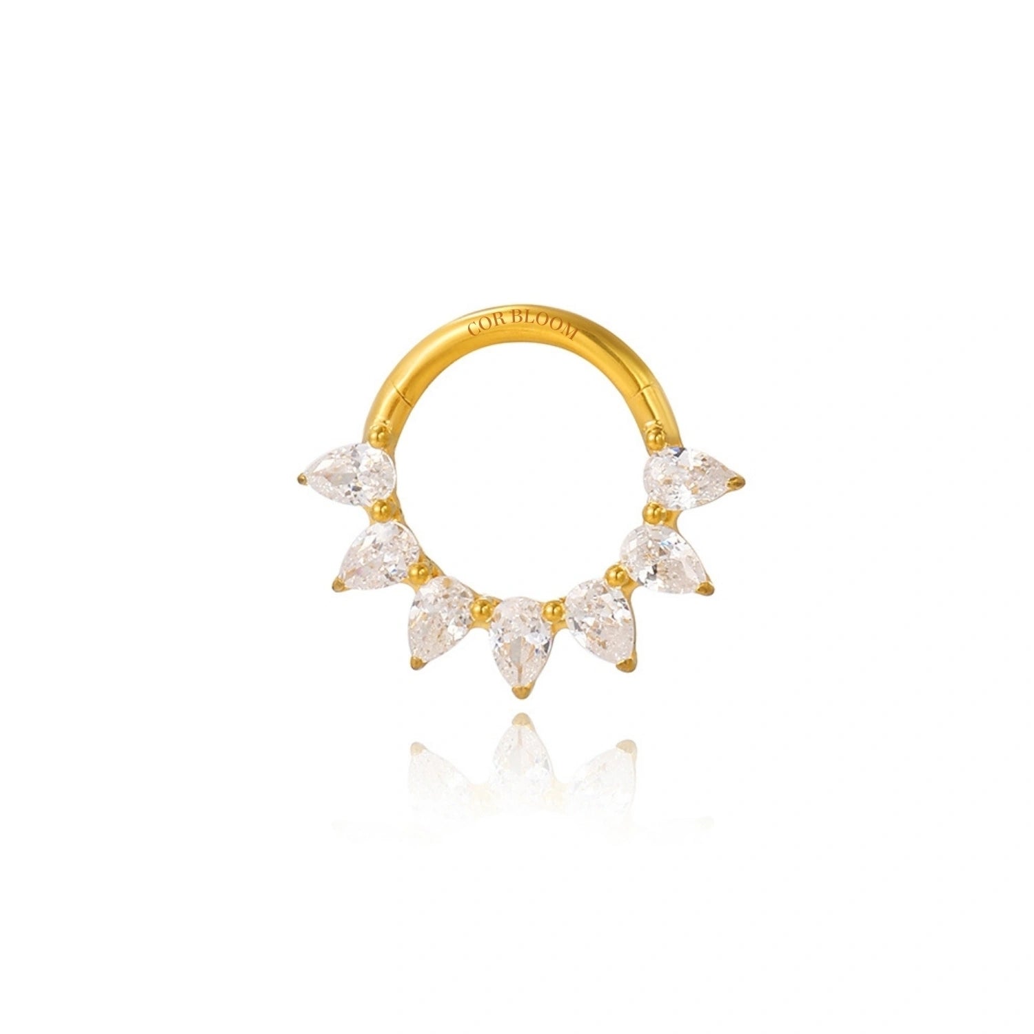 Titanium Diamond Icy Petals Septum Clicker | Daith Hoop