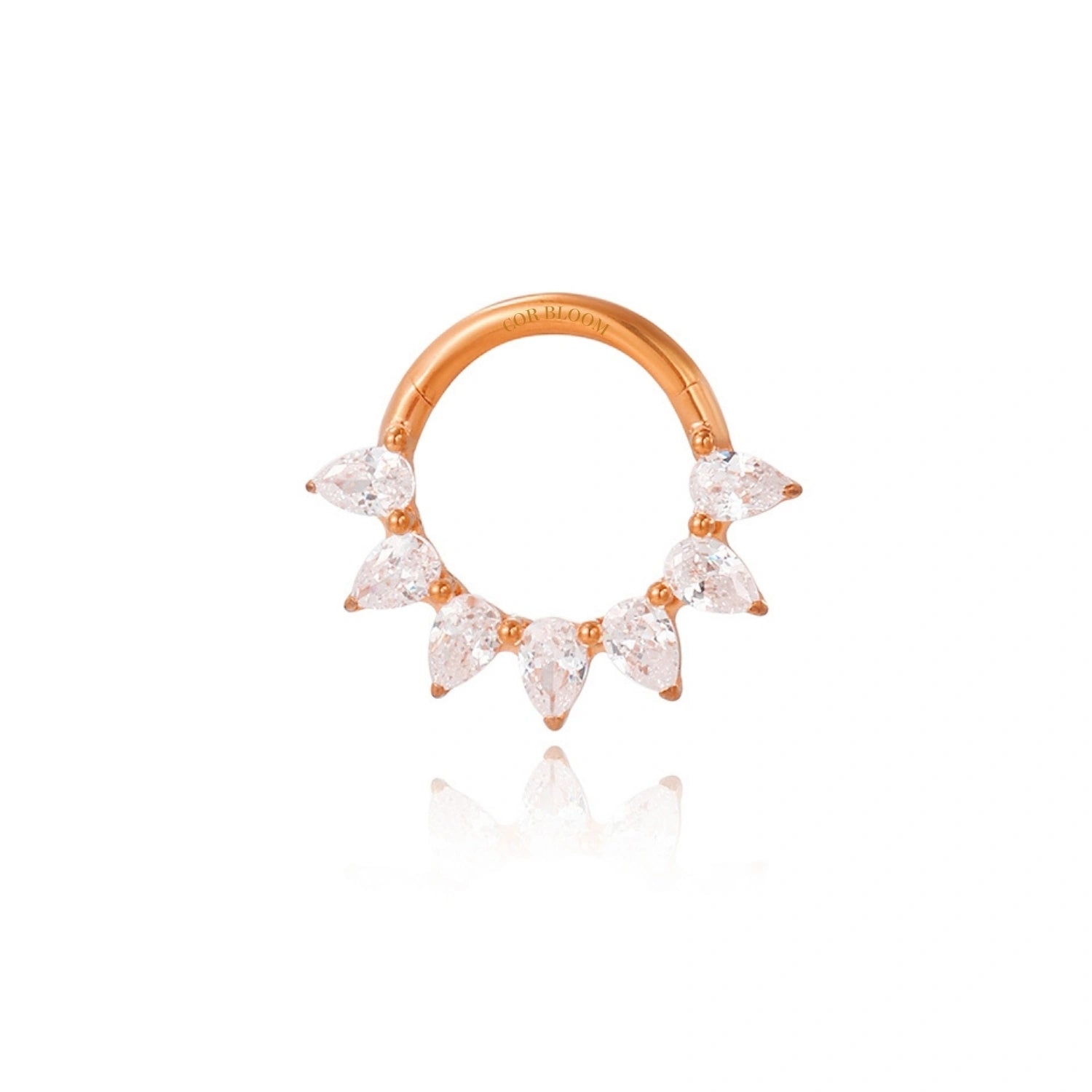 Titanium Diamond Icy Petals Septum Clicker | Daith Hoop