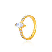 Titanium Marquise Diamond Clicker | Helix Ring | Conch Hoop