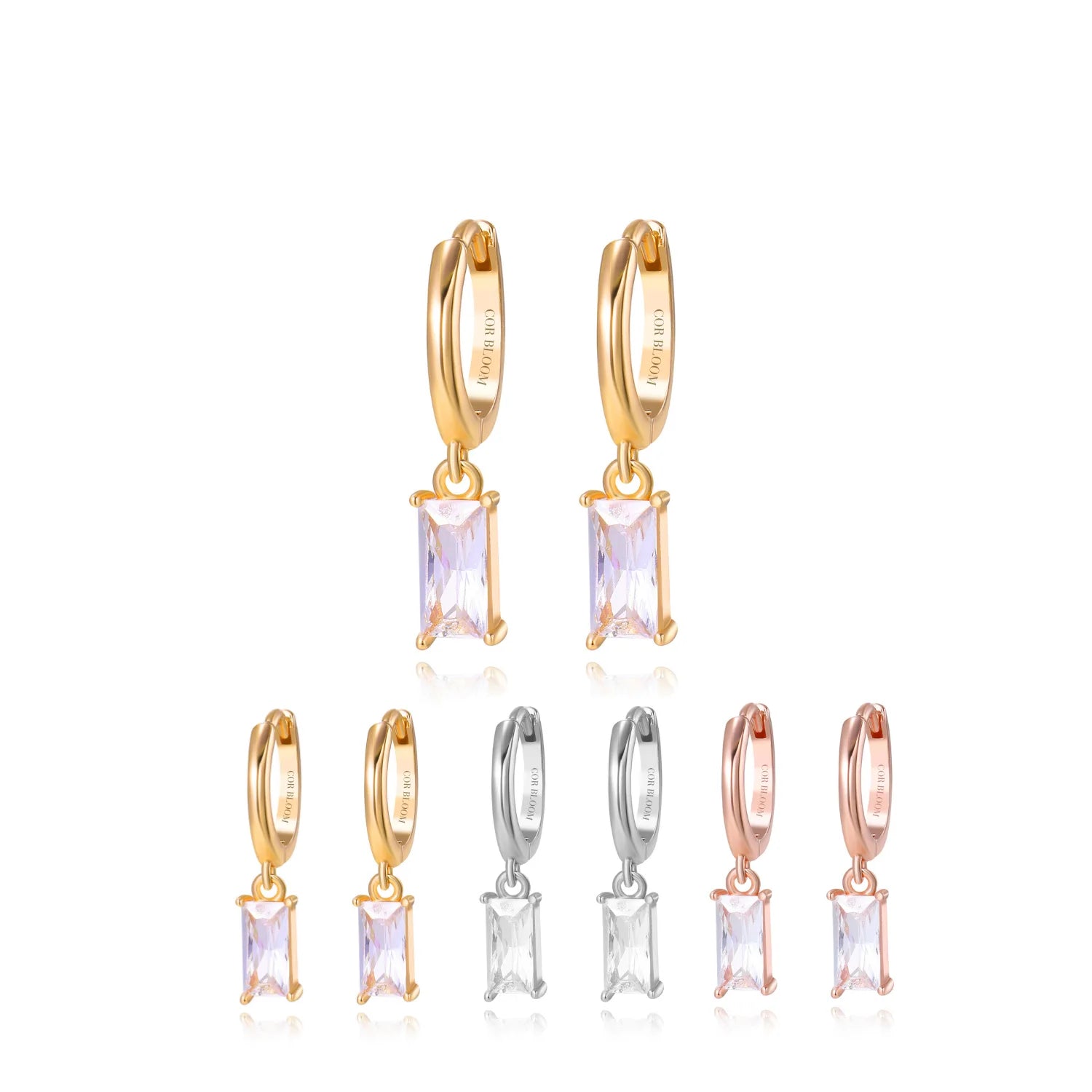 Amelia Diamond Baguette Hoop Earrings