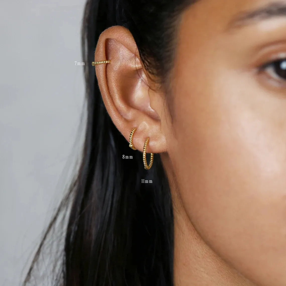 Basic Twisted Rope Hoop Earring (20G)