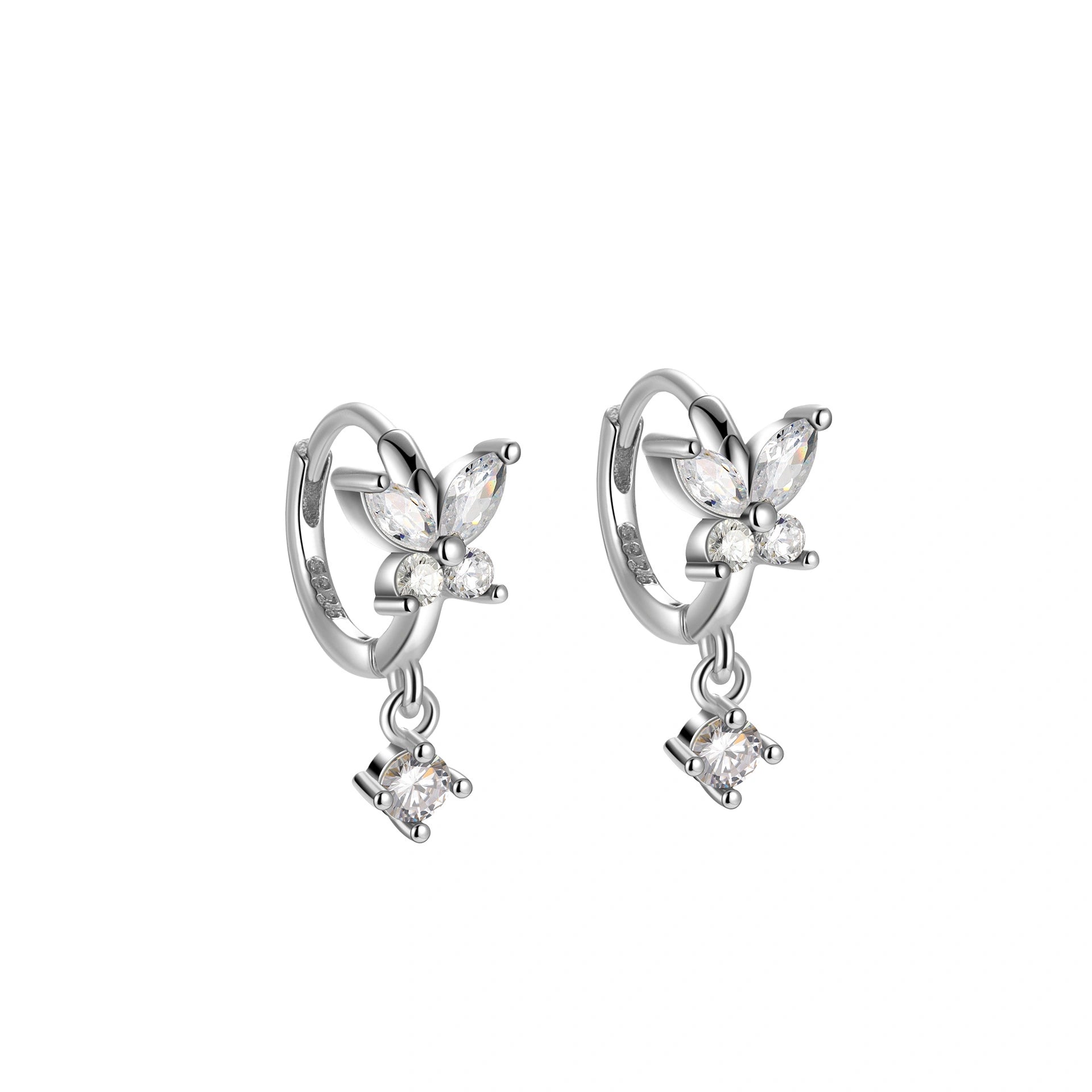 Nefeli Diamond Butterfly Huggie Earrings