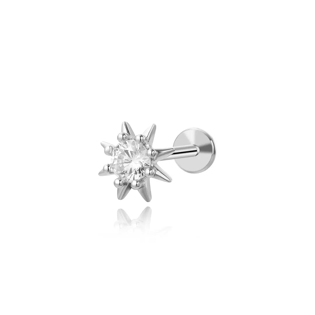 Aeliana Glowing Sun Flat Back Piercing Stud