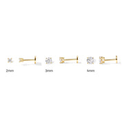 Minimal Round Cut CZ Piercing Stud - Threaded