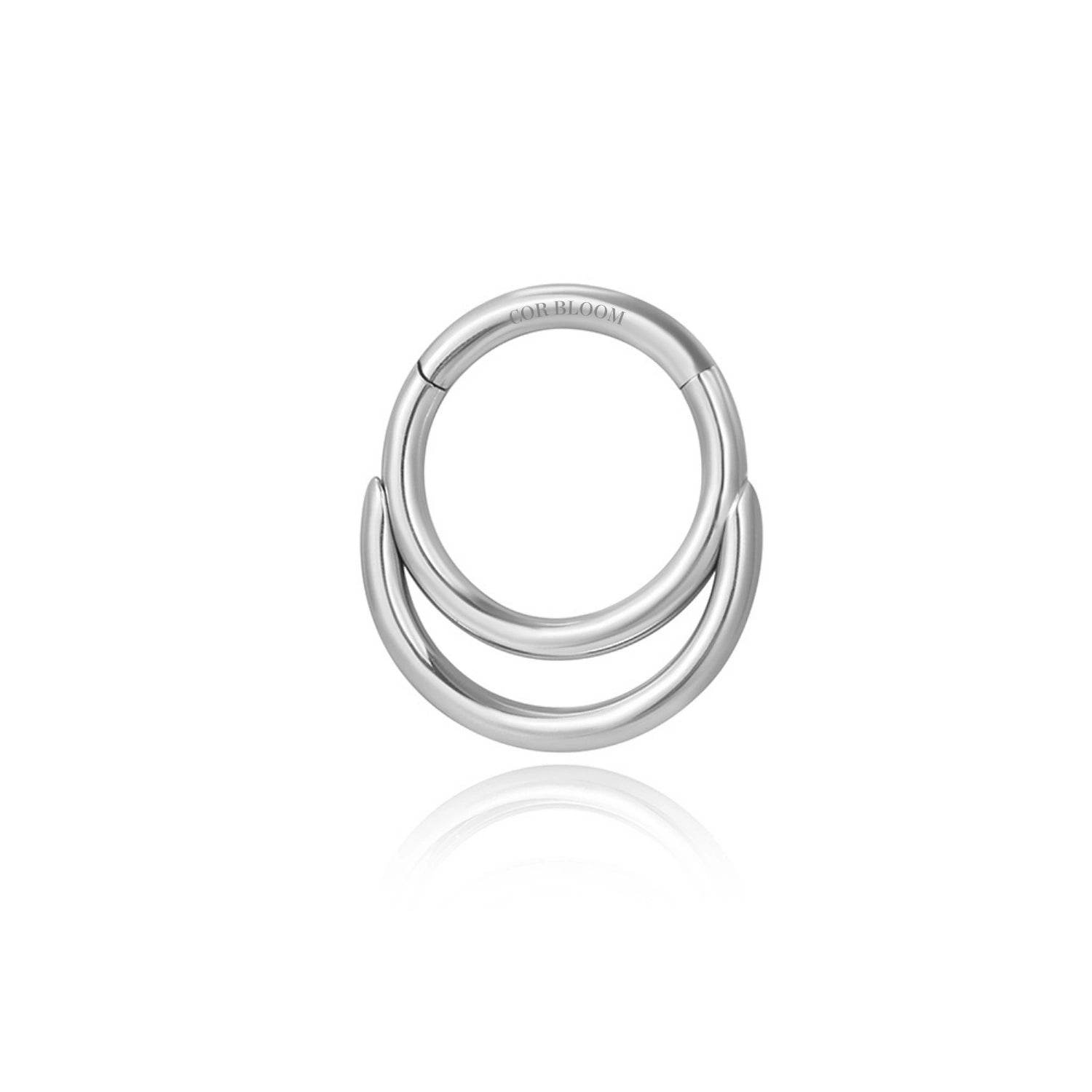 Solid Titanium Minimal Crescent Moon Septum Clicker