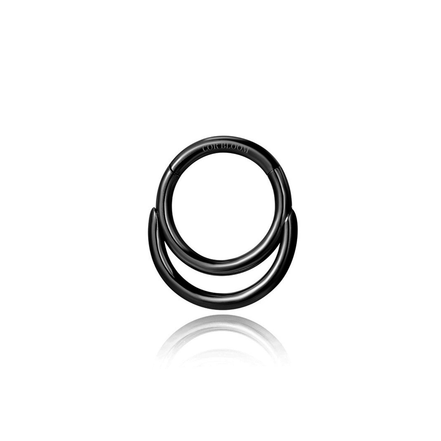 Solid Titanium Minimal Crescent Moon Septum Clicker