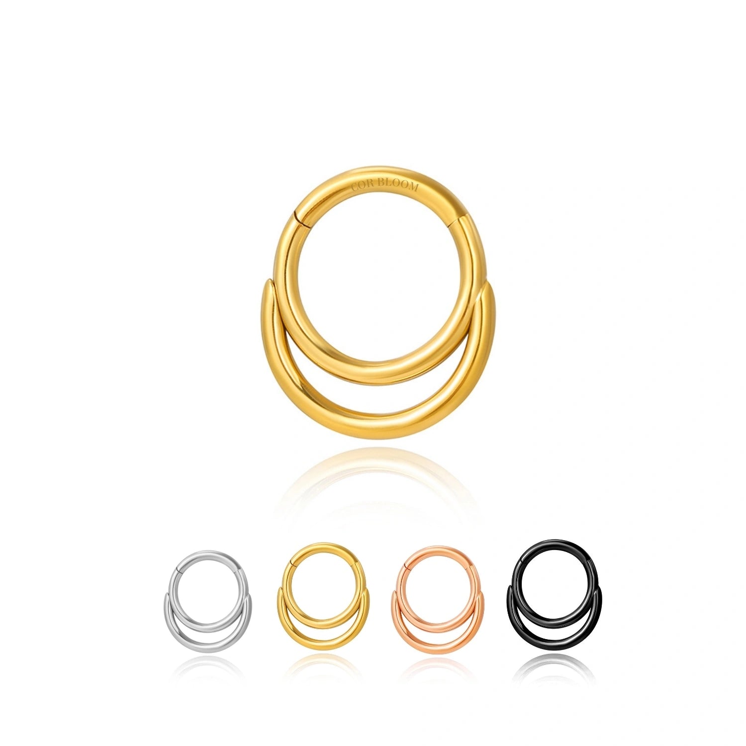 Solid Titanium Minimal Crescent Moon Septum Clicker