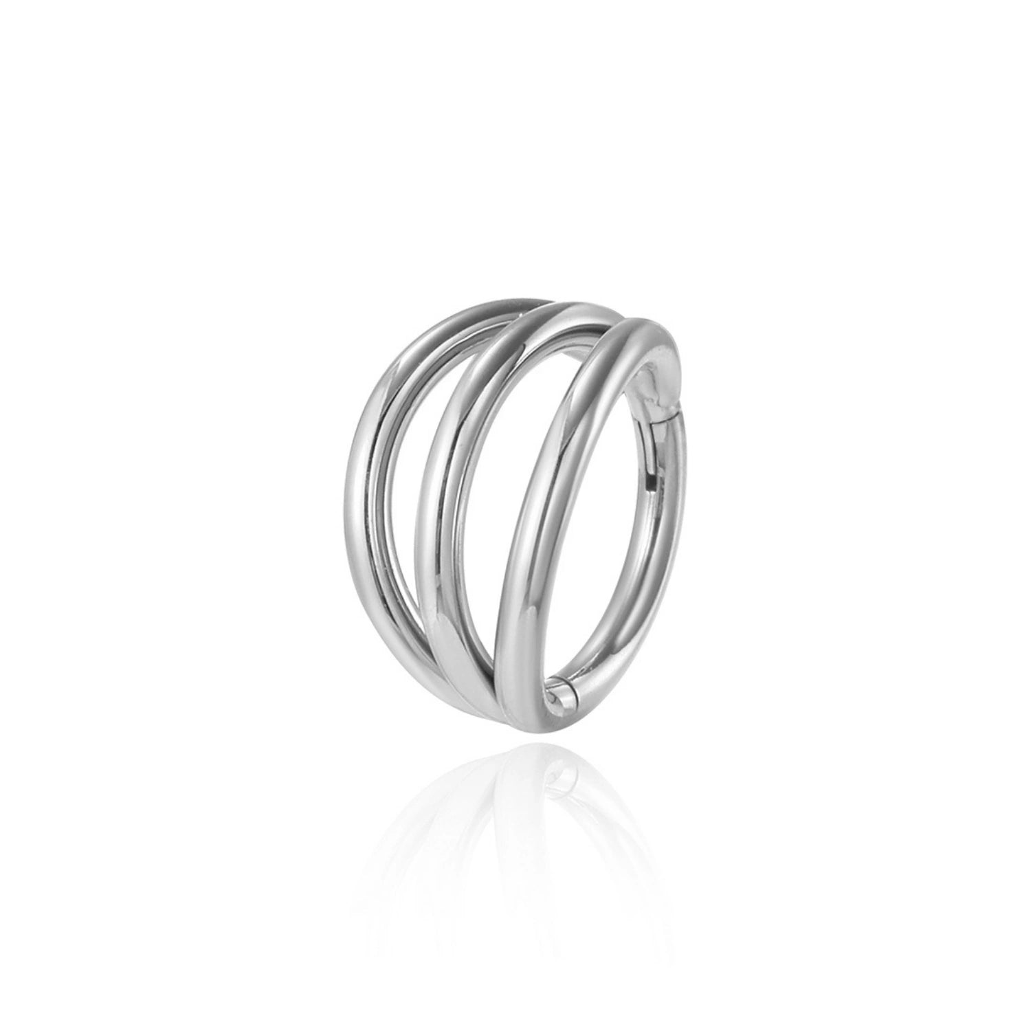 Solid Titanium Trio-Band Septum Clicker · Helix Hoop · Conch Ring