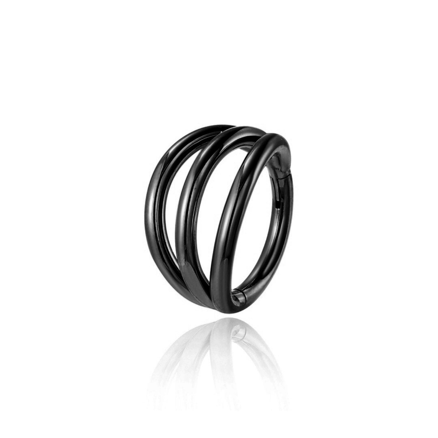 Solid Titanium Trio-Band Septum Clicker · Helix Hoop · Conch Ring