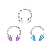 Titanium Circular Opal Spike Septum Clicker | Daith Ring