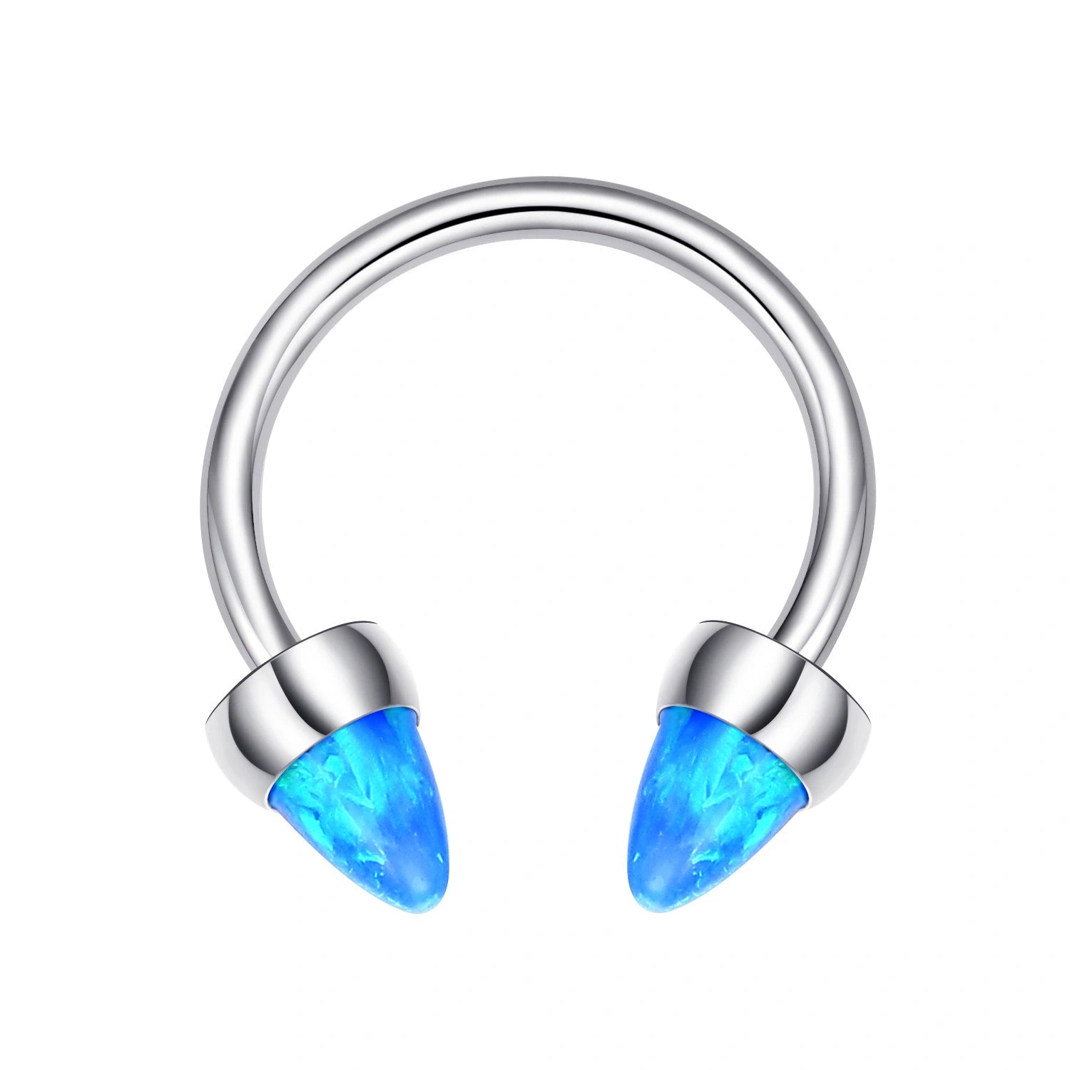 Titanium Circular Opal Spike Septum Clicker | Daith Ring