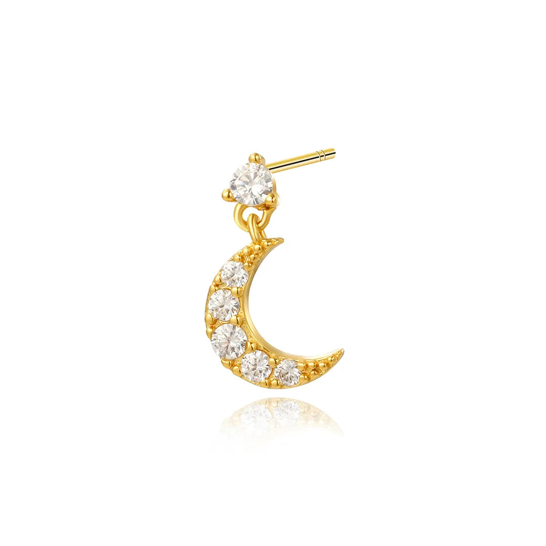 Crescent Moon and Northern Star Earring Set