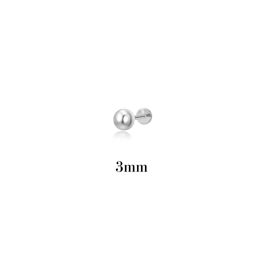 Titanium Essential Sphere Threaded Flat Back Stud
