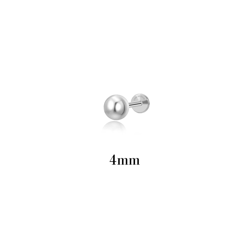 Titanium Essential Sphere Threaded Flat Back Stud
