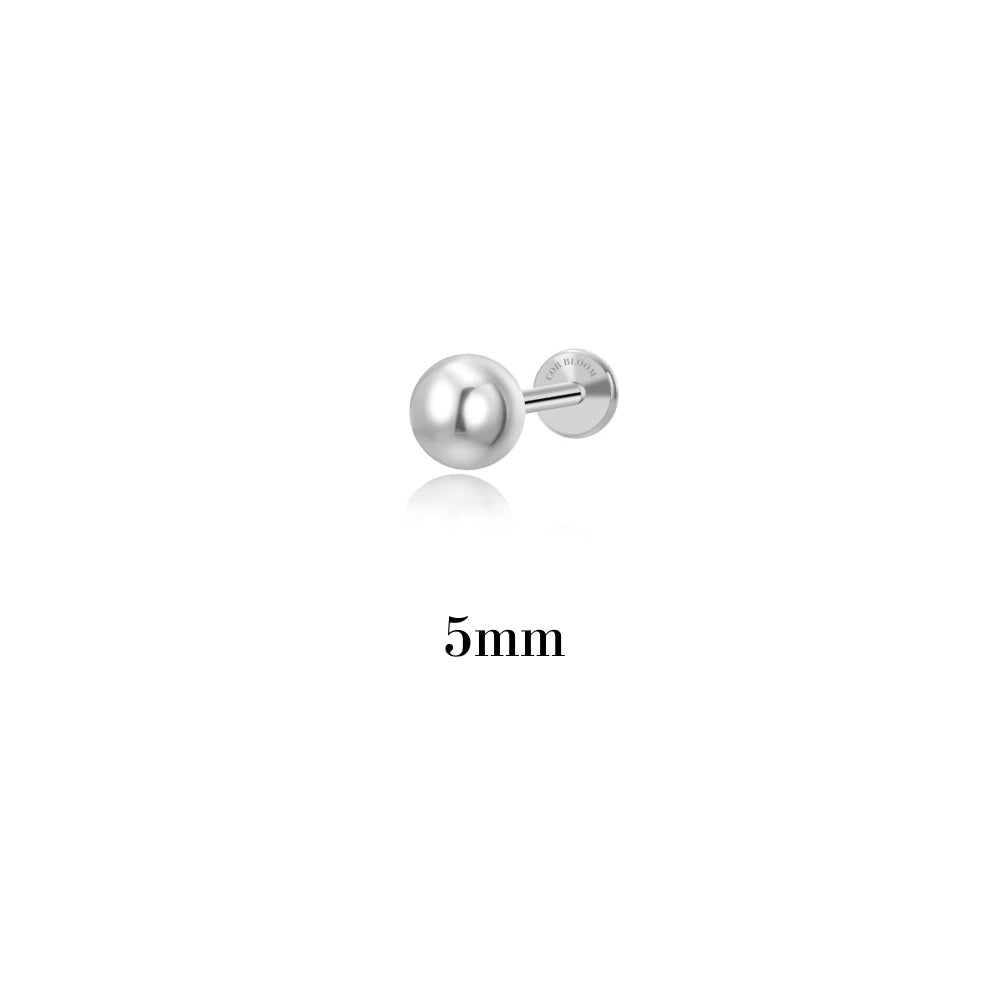 Titanium Essential Sphere Threaded Flat Back Stud