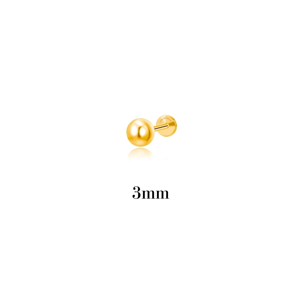 Titanium Essential Sphere Threaded Flat Back Stud