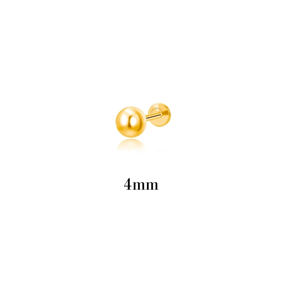Titanium Essential Sphere Threaded Flat Back Stud