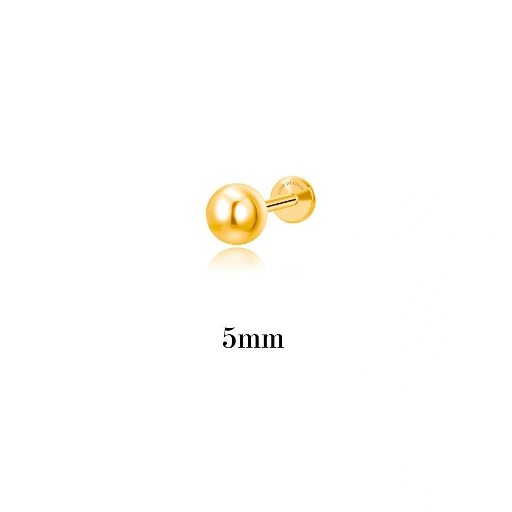 Titanium Essential Sphere Threaded Flat Back Stud