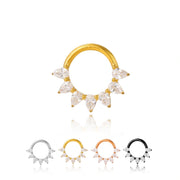 Titanium Diamond Icy Petals Septum Clicker | Daith Hoop