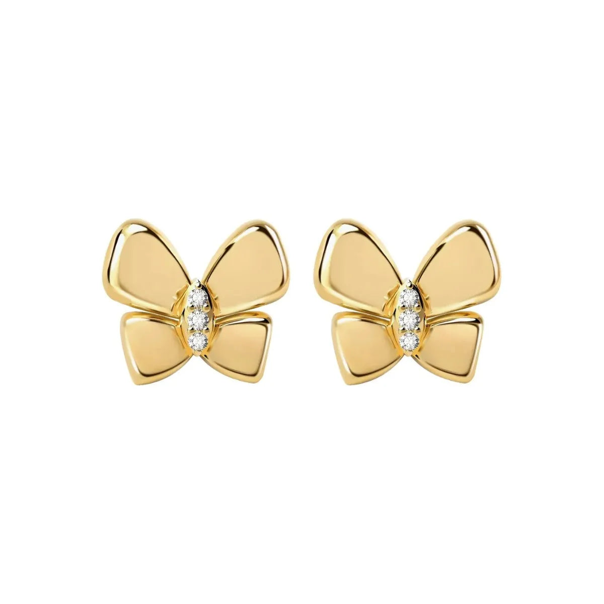 Summer Garden Butterfly Triple CZ Stud Earrings