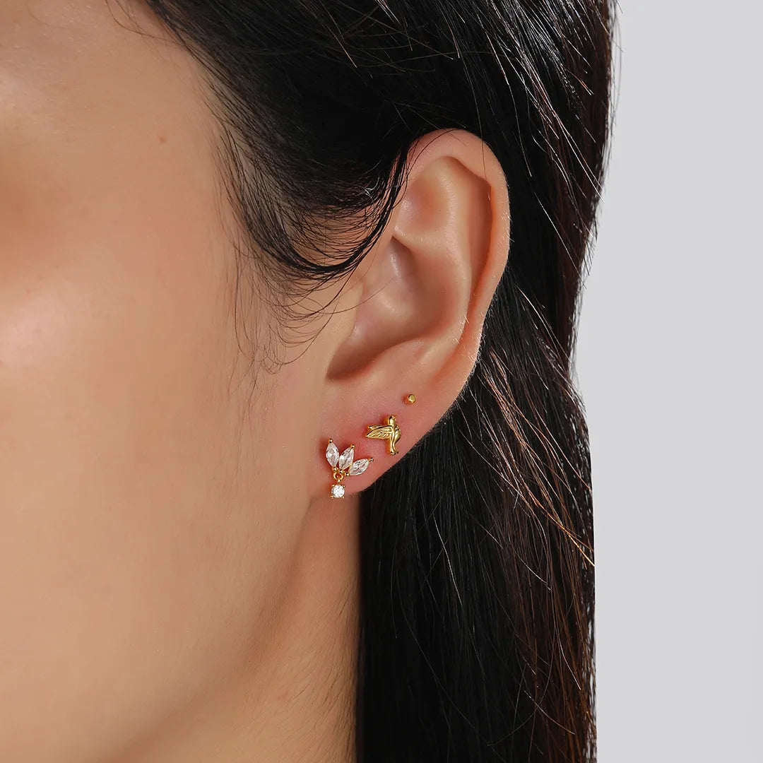 Dainty Marquise Dangle Flat Back Stud