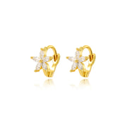 Ella Crystal Flower Huggie Earring
