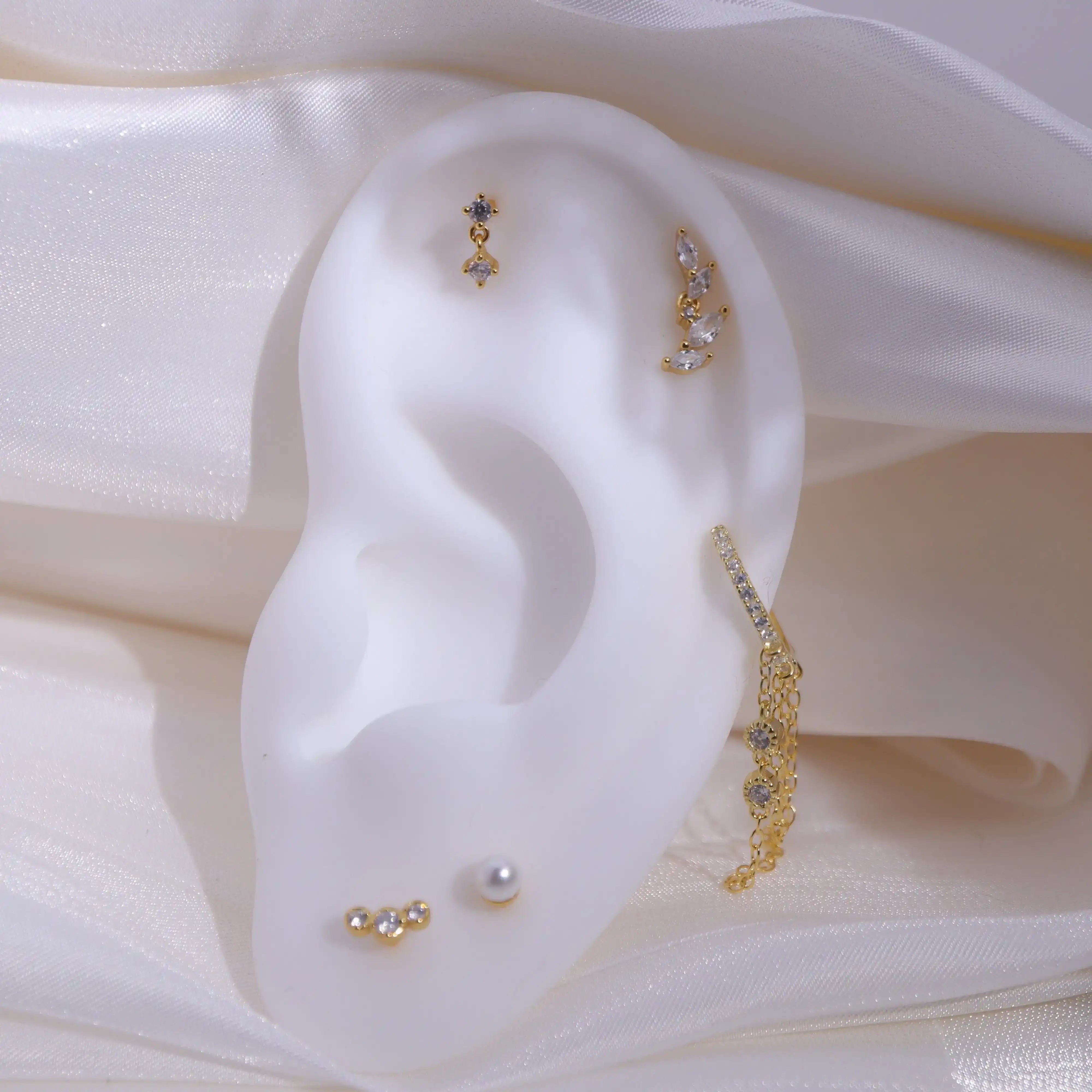 Mini Dangle Duo CZ Flat Back Stud