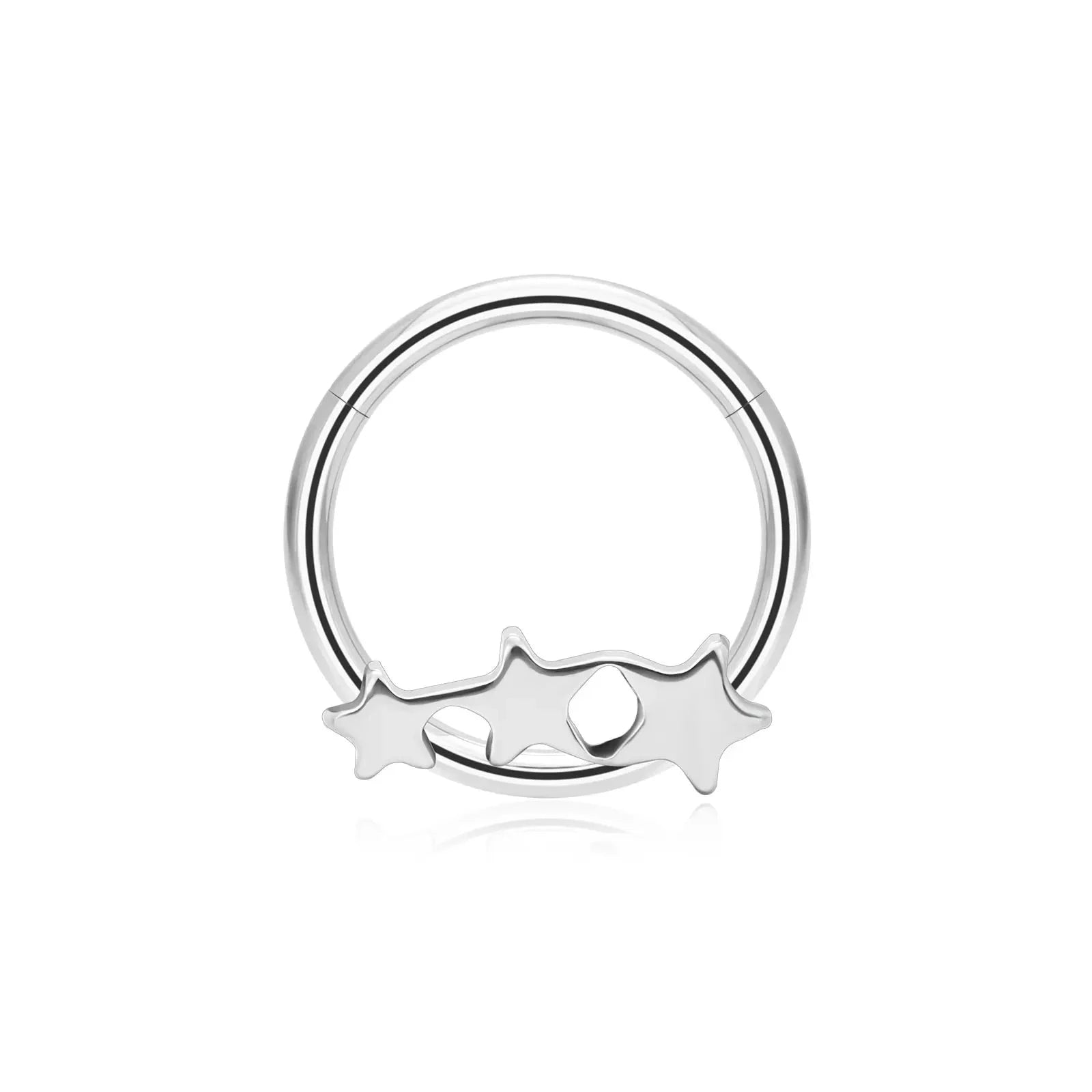Titanium Trio Star Daith Hoop | Septum Clicker