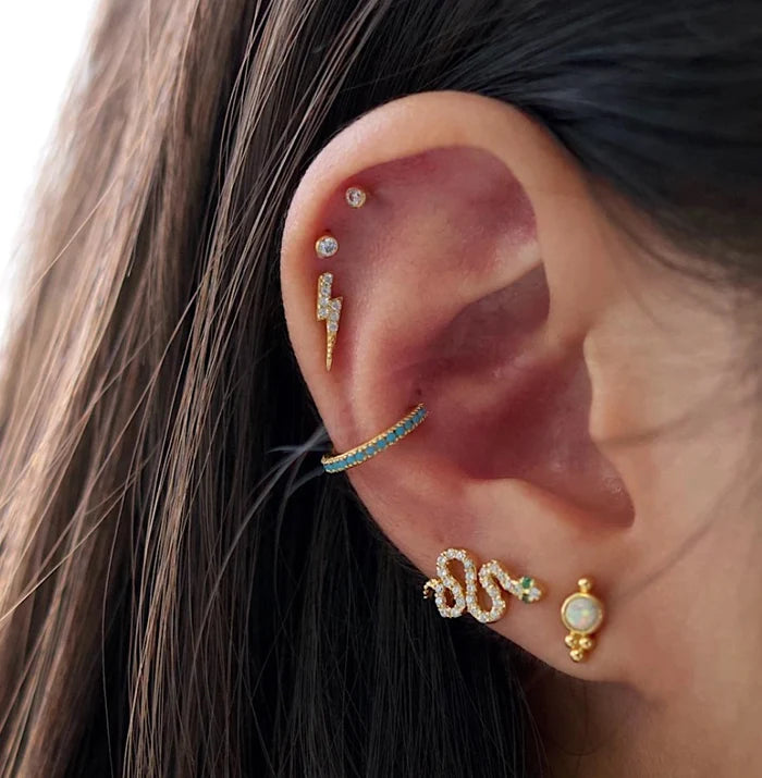 Opal Trinity Stud Earrings