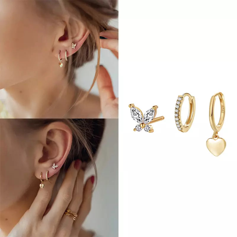 Love & Butterfly Earring Set