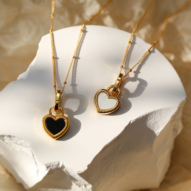 Double Sided Heart Lock Necklace