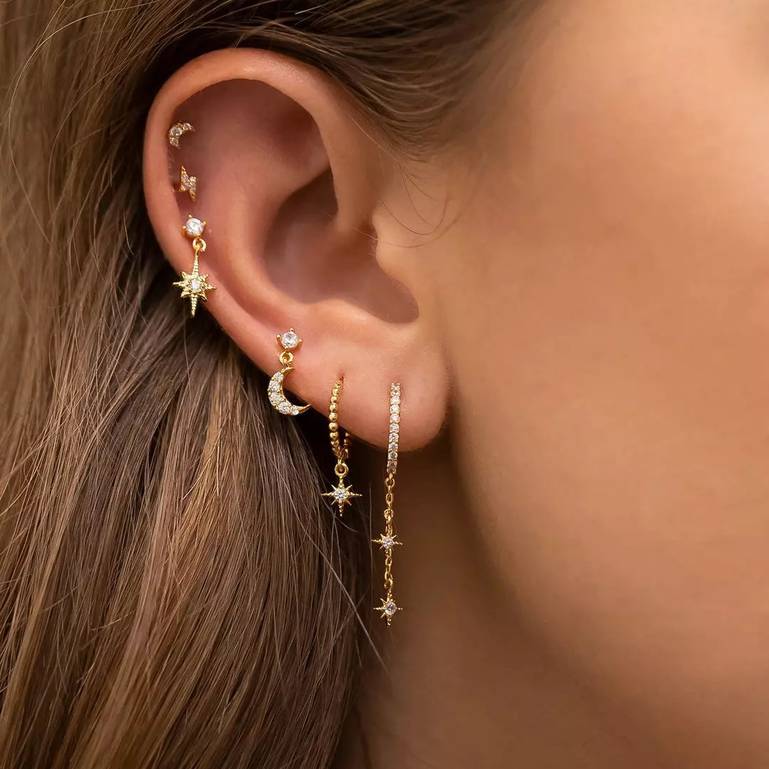 Mini Diamond Lightning Bolt Flat Back Stud